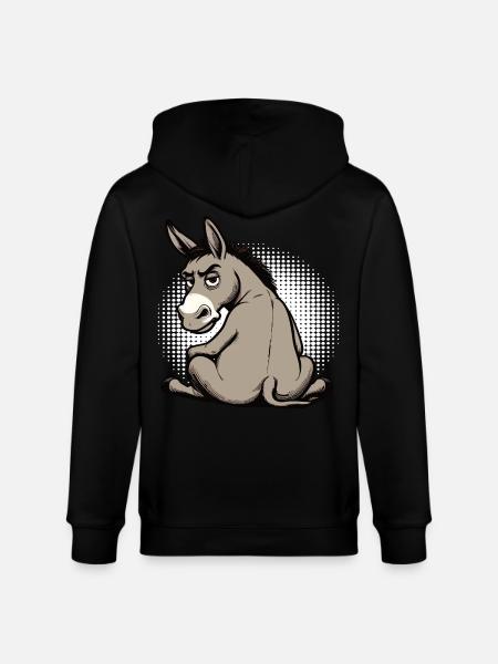 Esel Eselchen Eselhalter Muli Langohresel Muli - Stanley/Stella Unisex Bio-Kapuzenjacke CULTIVATOR  - Schwarz