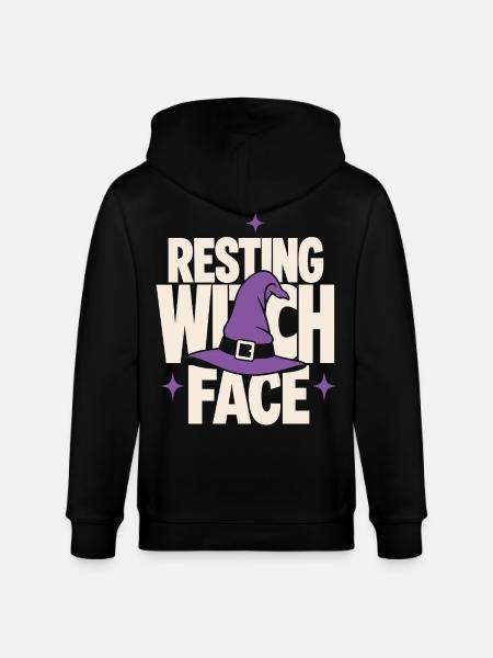 Resting Witch Face Witch Hat - Stanley/Stella CULTIVATOR Unisex Organic Hooded Jacket - black