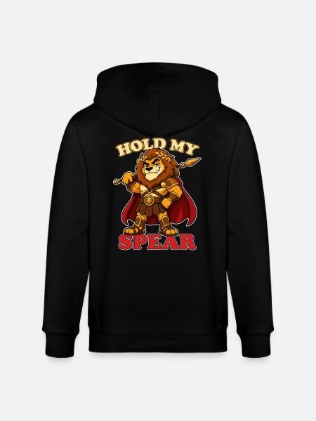 Hold My Spear Lustiges Löwen-Maskottchen - Stanley/Stella Unisex Bio-Kapuzenjacke CULTIVATOR  - Schwarz