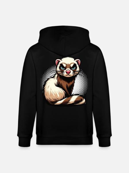 Frettchen Frettchenhalter Frettchenbesitzer - Stanley/Stella Unisex Bio-Kapuzenjacke CULTIVATOR - Schwarz