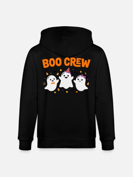 Boo Crew Halloween Three Ghosts - Stanley/Stella CULTIVATOR Unisex Organic Hooded Jacket - black