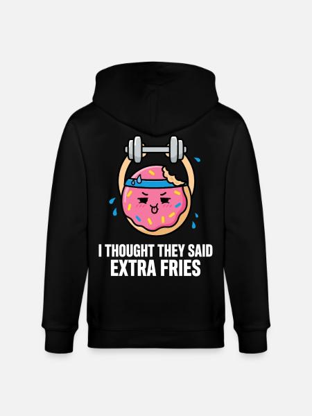 Donut exercising with dumbbell - Stanley/Stella CULTIVATOR  Unisex Organic Hooded Jacket - black