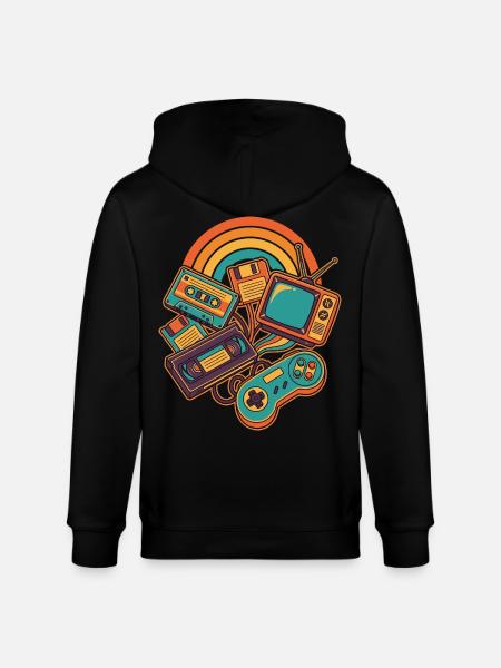 80er 90er Retro Technik Nostalgie Gamer - Stanley/Stella Unisex Bio-Kapuzenjacke CULTIVATOR - Schwarz