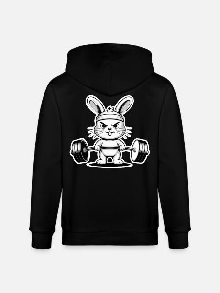 Pumpernickel Rabbit - Stanley/Stella CULTIVATOR  Unisex Organic Hooded Jacket - black