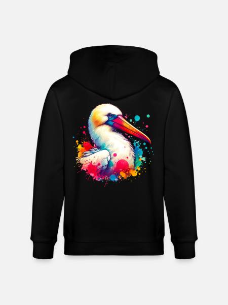 Nazca boobies motif - Stanley/Stella CULTIVATOR Unisex Organic Hooded Jacket - black