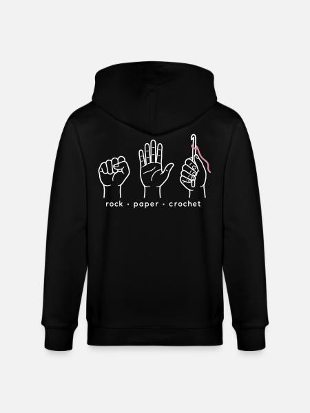 Stein Papier Häkeln - Stanley/Stella Unisex Bio-Kapuzenjacke CULTIVATOR - Schwarz