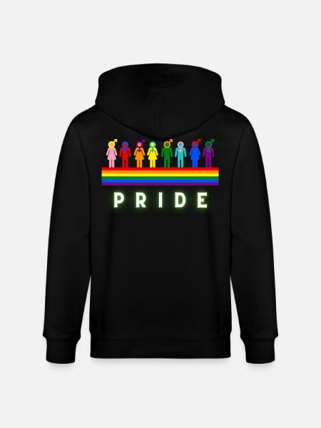 Pride Rainbow LGBTQ Diversity Design - Stanley/Stella CULTIVATOR Unisex Organic Hooded Jacket - black