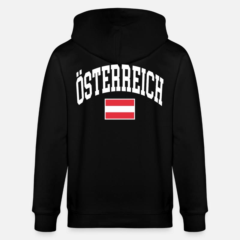 Drapeau de l’Autriche - Veste à capuche bio CULTIVATOR Stanley/Stella Unisexe - noir