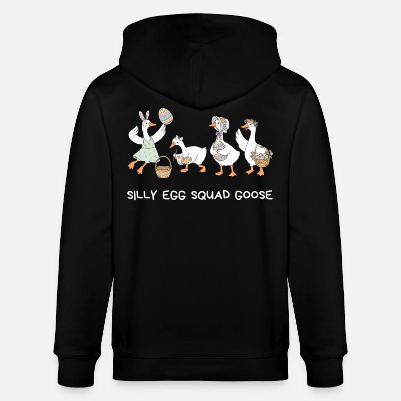 Silly Egg Squad Goose Easter - Stanley/Stella CULTIVATOR  Unisex Organic Hooded Jacket - black