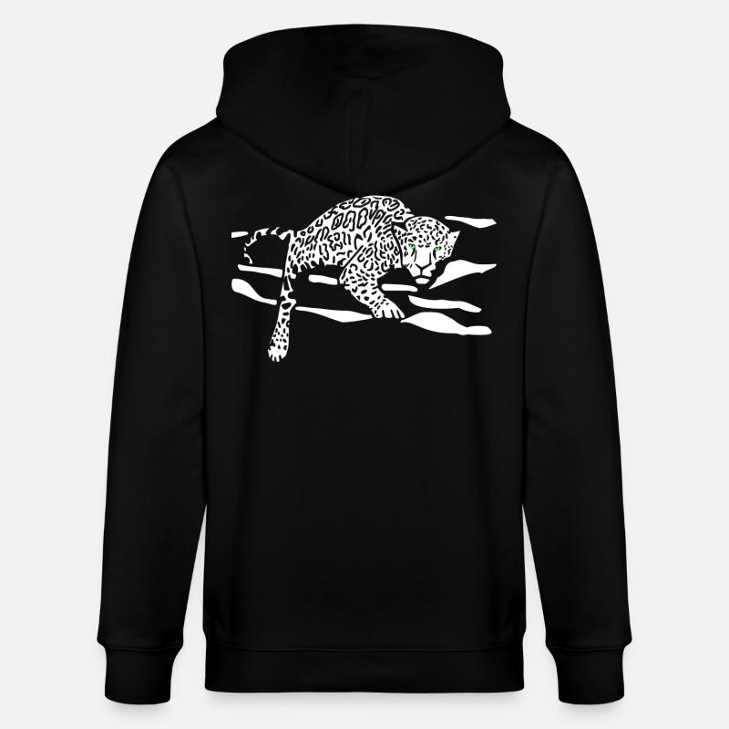 Silhouette de saut léopard - Veste à capuche bio CULTIVATOR Stanley/Stella Unisexe - noir