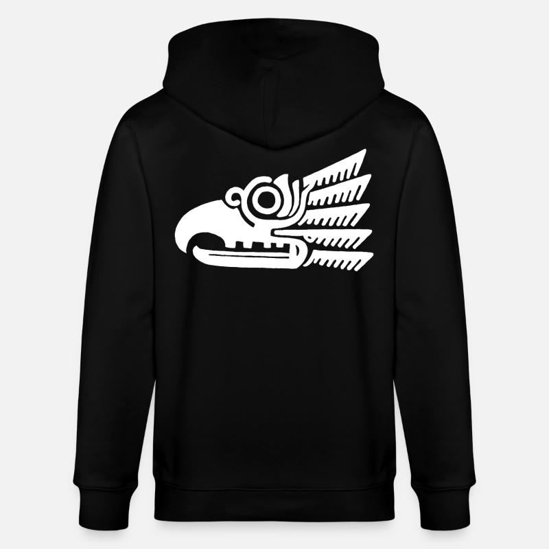 Weißer Stammesvogelkopf - Stanley/Stella Unisex Bio-Kapuzenjacke CULTIVATOR  - Schwarz