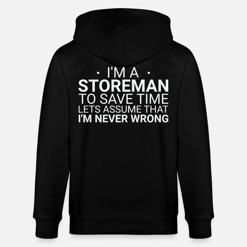Storeman Never Wrong - Stanley/Stella Unisex Bio-Kapuzenjacke CULTIVATOR  - Schwarz
