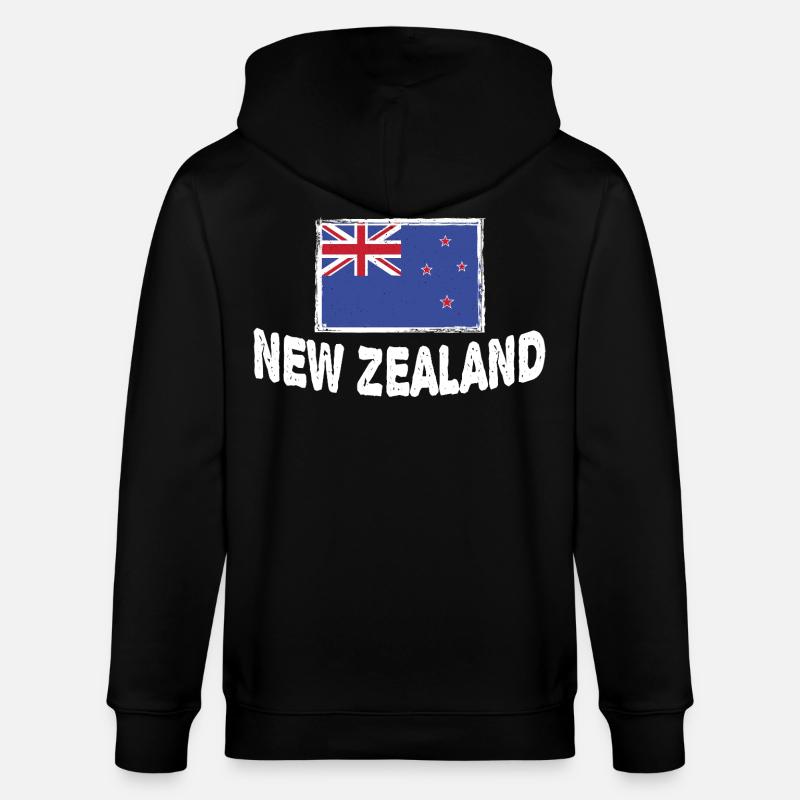 Drapeau néo-zélandais de la Nouvelle-Zélande - Veste à capuche bio CULTIVATOR Stanley/Stella Unisexe - noir