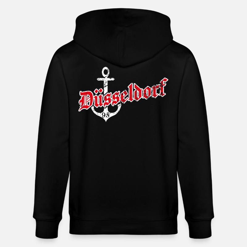 Düsseldorf mit Anker - Stanley/Stella Unisex Bio-Kapuzenjacke CULTIVATOR  - Schwarz