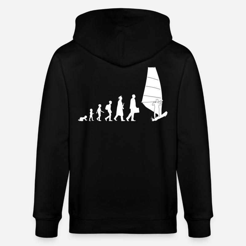 Évolution de la planche à voile - Veste à capuche bio CULTIVATOR Stanley/Stella Unisexe - noir