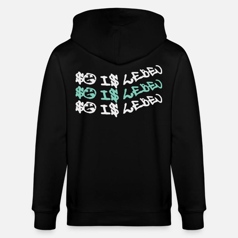 Zitat So is leben - Stanley/Stella Unisex Bio-Kapuzenjacke CULTIVATOR - Schwarz