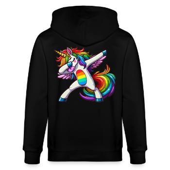 Dabbing Licorne - Veste à capuche bio CULTIVATOR Stanley/Stella Unisexe - noir - Dos - Anna (173cm)