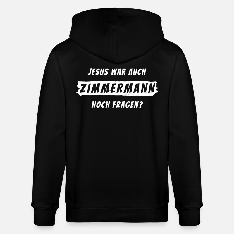 Zimmermann Geschenk Spruch Handwerker - Stanley/Stella Unisex Bio-Kapuzenjacke CULTIVATOR  - Schwarz