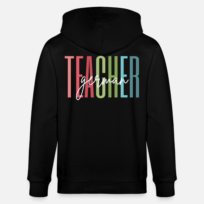 Deutsch Lehrerin Schule Geschenk - Stanley/Stella Unisex Bio-Kapuzenjacke CULTIVATOR  - Schwarz