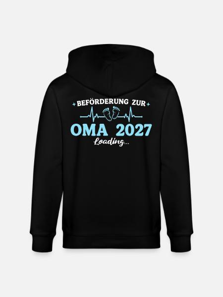 Oma 2027 Beförderung Großmutter Geschenk - Stanley/Stella Unisex Bio-Kapuzenjacke CULTIVATOR  - Schwarz