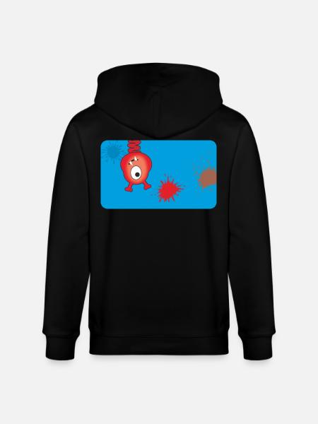Rotes Monster & Farbkleckse - blau  - Stanley/Stella Unisex Bio-Kapuzenjacke CULTIVATOR  - Schwarz
