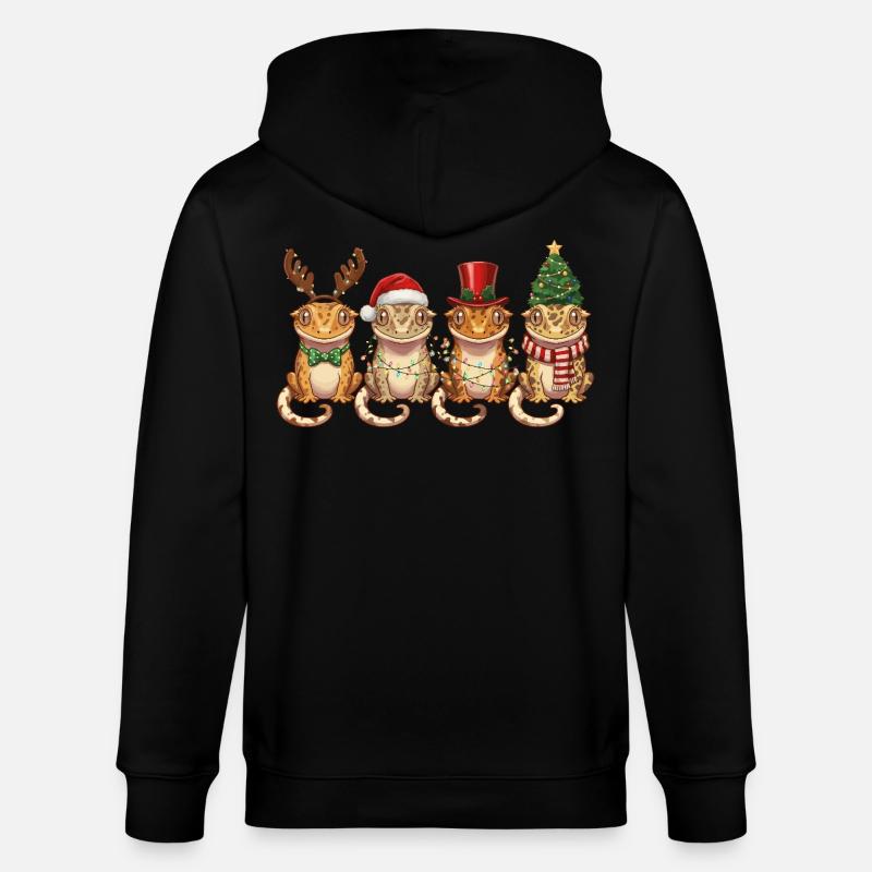 Lumières de Noël Gecko Couronne - Veste à capuche bio CULTIVATOR Stanley/Stella Unisexe - noir