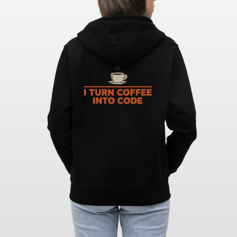 I Turn Coffee Into Code – Programmierer Retro Stanley/Stella Unisex Bio-Kapuzenjacke CULTIVATOR 