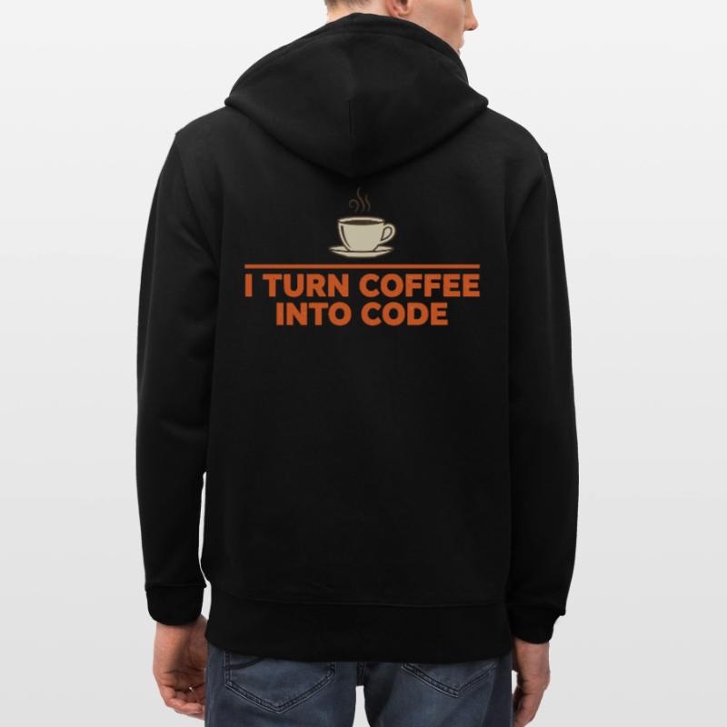 I Turn Coffee Into Code – Programmierer Retro Stanley/Stella Unisex Bio-Kapuzenjacke CULTIVATOR 