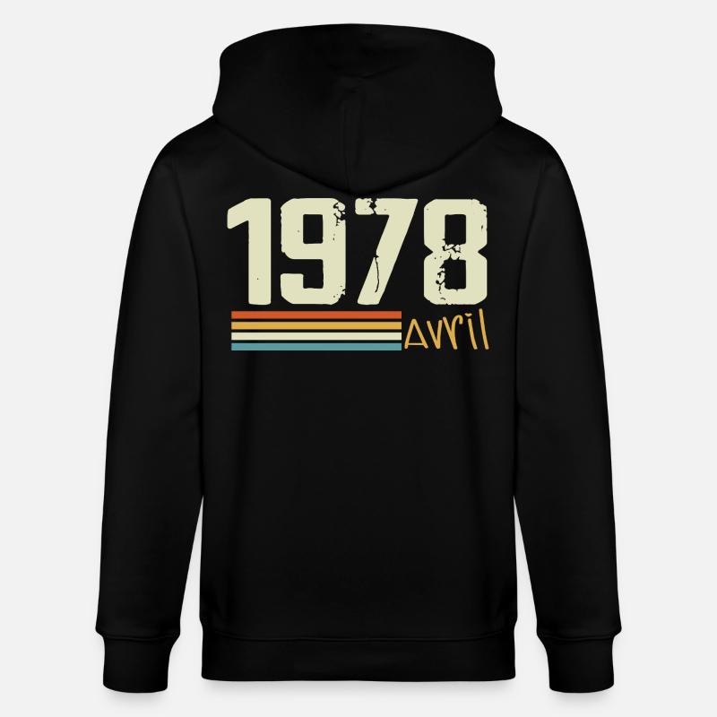 Né en avril 1978 - Veste à capuche bio CULTIVATOR Stanley/Stella Unisexe - noir