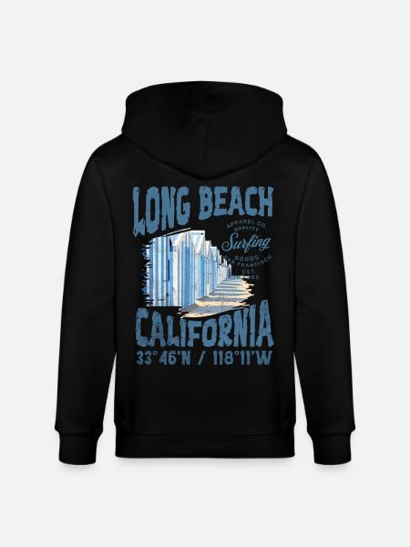 Long beach surfing goods 3 - Stanley/Stella CULTIVATOR Unisex Organic Hooded Jacket - black