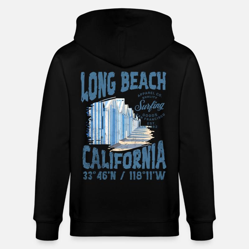 Long Beach Surfen 3 - Stanley/Stella Unisex Bio-Kapuzenjacke CULTIVATOR  - Schwarz