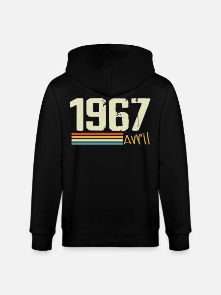 Né en avril 1967 - Veste à capuche bio CULTIVATOR Stanley/Stella Unisexe - noir