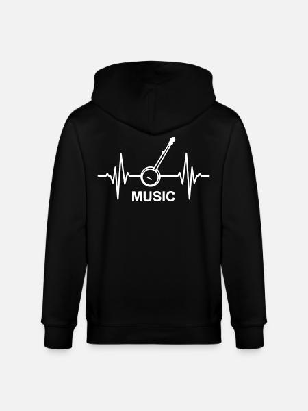 Banjo Music Heartbeat - Stanley/Stella CULTIVATOR Unisex Organic Hooded Jacket - black