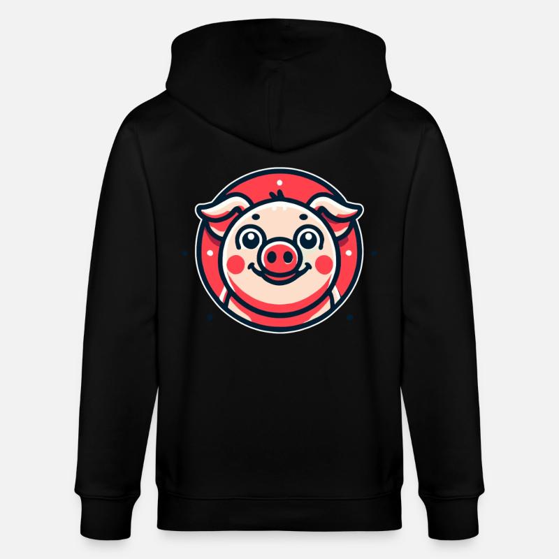Drôle de petit cochon - Veste à capuche bio CULTIVATOR Stanley/Stella Unisexe - noir