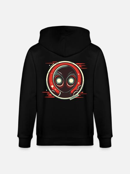 Mysterious alien with shining eyes - Stanley/Stella CULTIVATOR  Unisex Organic Hooded Jacket - black