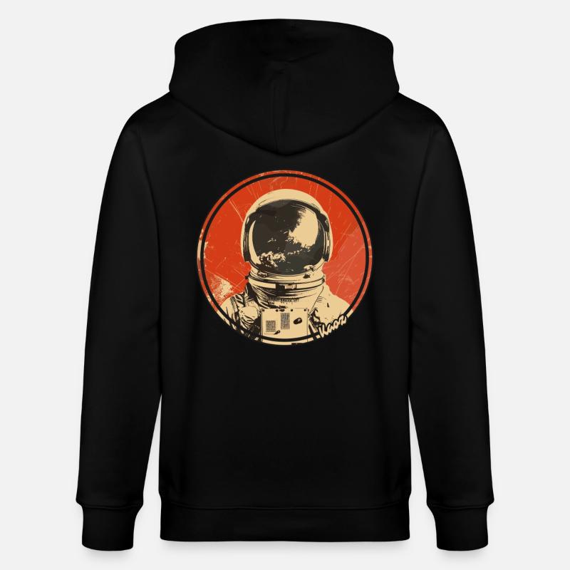 Conception spatiale rétro astronaute - Veste à capuche bio CULTIVATOR Stanley/Stella Unisexe - noir