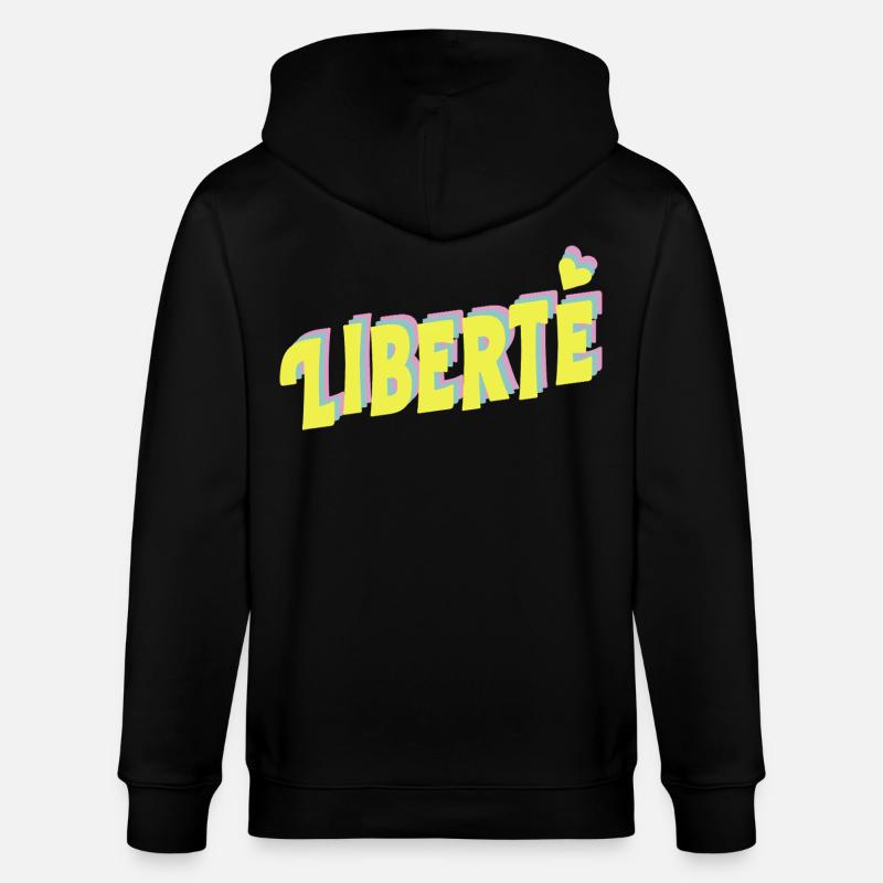 LIBERTÉ Pop Typography - Stanley/Stella Unisex Bio-Kapuzenjacke CULTIVATOR  - Schwarz