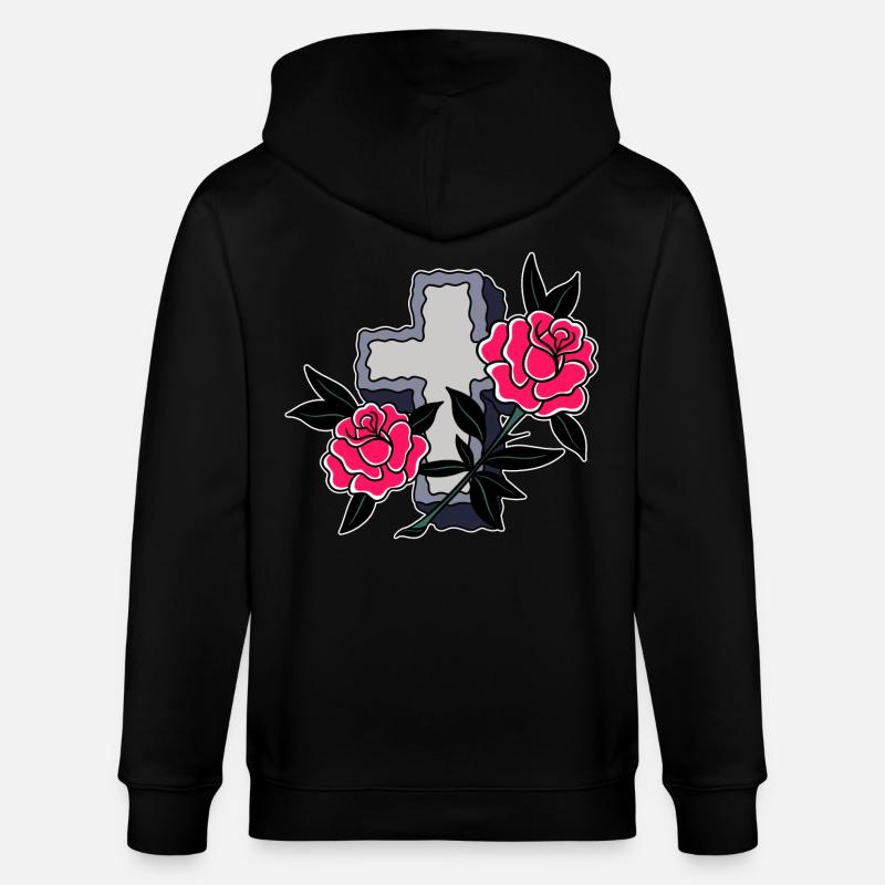Croix et roses - Veste à capuche bio CULTIVATOR Stanley/Stella Unisexe - noir