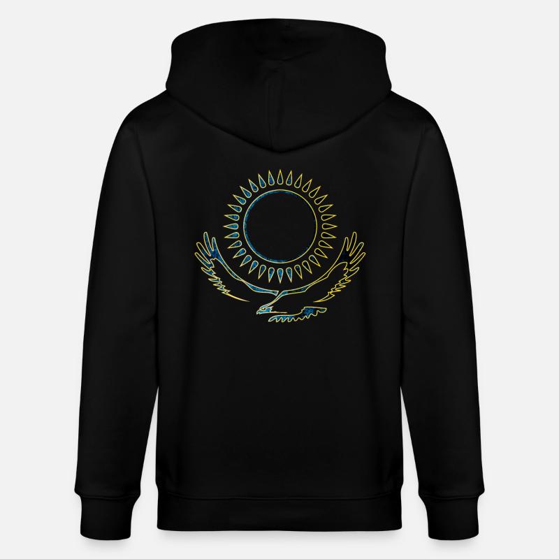 Kasachstan Adler edel - Stanley/Stella Unisex Bio-Kapuzenjacke CULTIVATOR - Schwarz