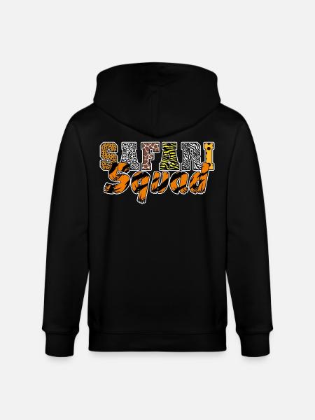 Zwierzęta Zoo Party Jungle Zoo Urodzinowa Safari Drużyna - Ekologiczna rozpinana bluza z kapturem typu unisex Stanley/Stella CULTIVATOR  - czarny
