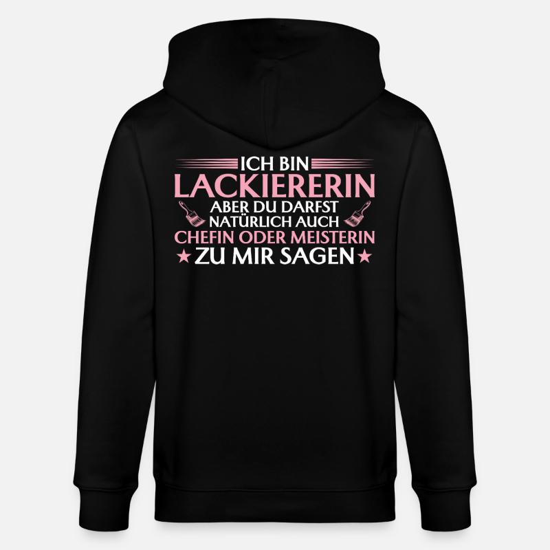 Handwerkerin Chefin oder Meisterin - Lackiererin - Stanley/Stella Unisex Bio-Kapuzenjacke CULTIVATOR  - Schwarz
