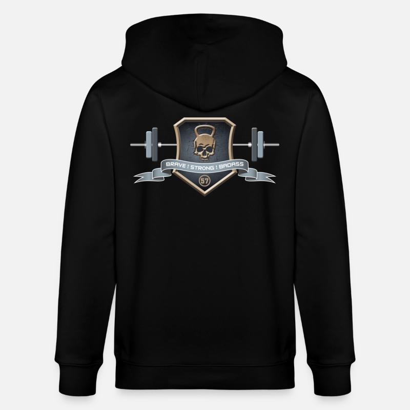 Logo Brave Strong Badass - Veste à capuche bio CULTIVATOR Stanley/Stella Unisexe - noir