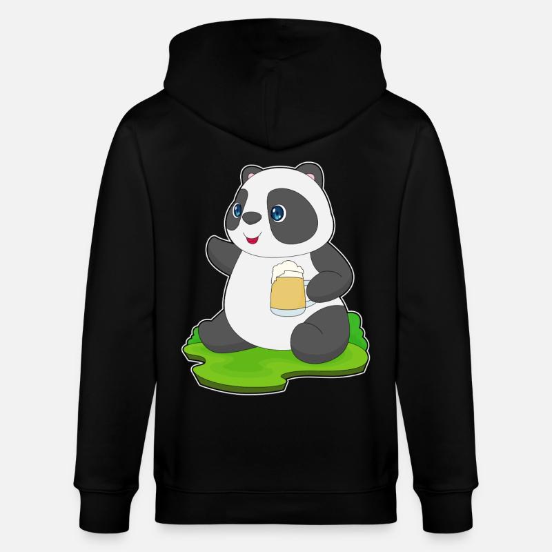 Panda Bier - Stanley/Stella Unisex Bio-Kapuzenjacke CULTIVATOR  - Schwarz