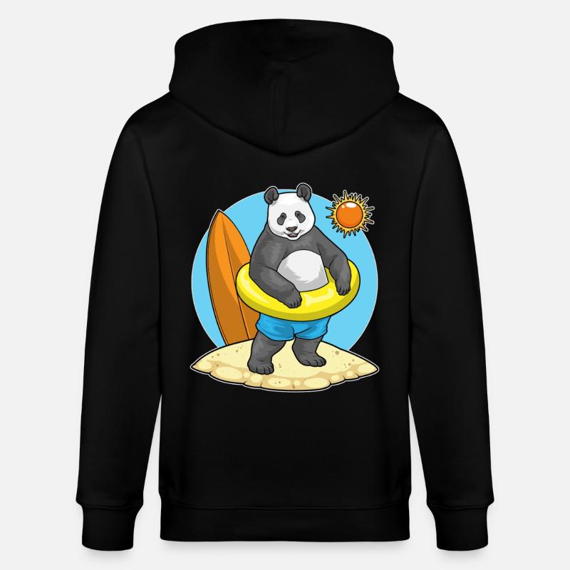 Plage d’été Panda - Veste à capuche bio CULTIVATOR Stanley/Stella Unisexe - noir