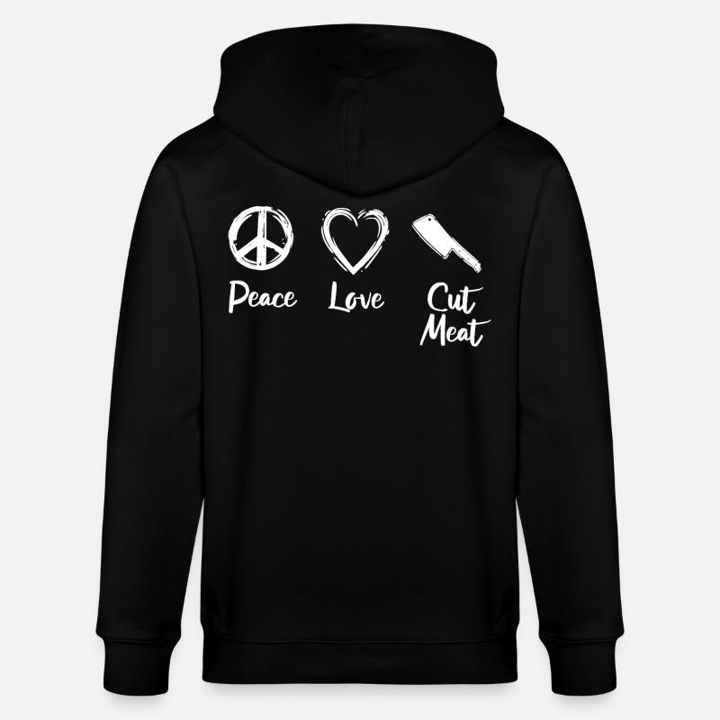 Peace Love Viande coupée - Veste à capuche bio CULTIVATOR Stanley/Stella Unisexe - noir