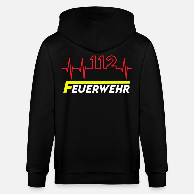 Feuewehr 112 - Stanley/Stella Unisex Bio-Kapuzenjacke CULTIVATOR  - Schwarz