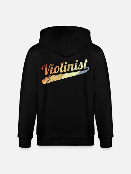 Retro Violin Player - Stanley/Stella CULTIVATOR  Unisex Organic Hooded Jacket - black