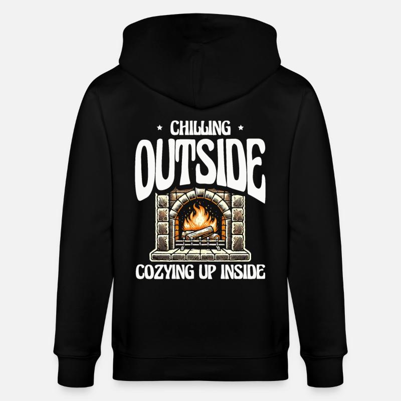 Chilling outside, cosy inside, wintry - Stanley/Stella CULTIVATOR  Unisex Organic Hooded Jacket - black