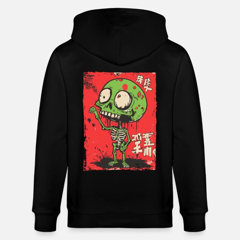 Mignon squelette de zombie vert - Veste à capuche bio CULTIVATOR Stanley/Stella Unisexe - noir