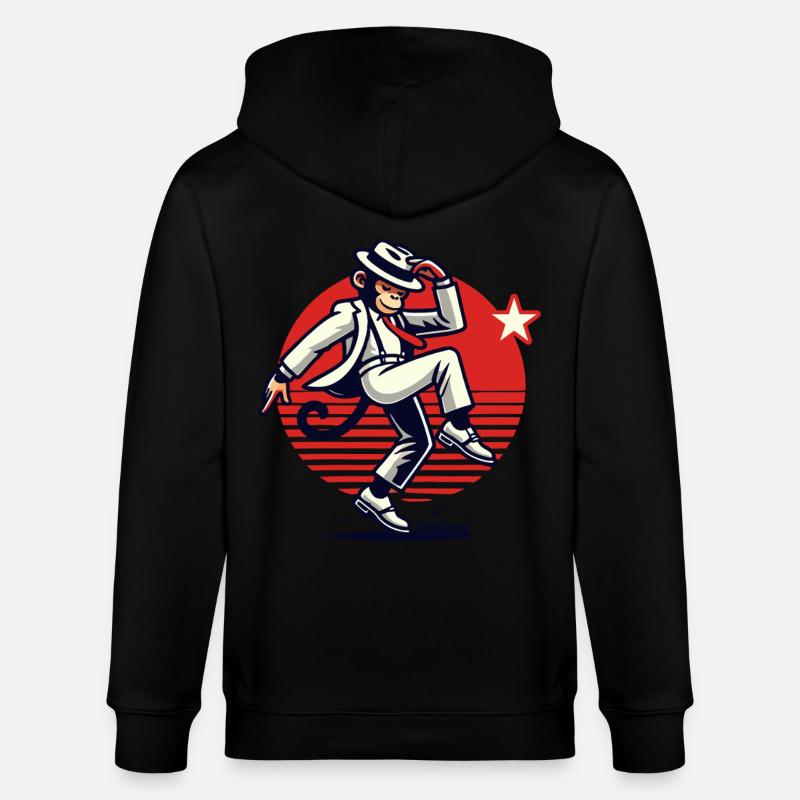 Moonwalk Monkey Singe Danse Singe - Veste à capuche bio CULTIVATOR Stanley/Stella Unisexe - noir